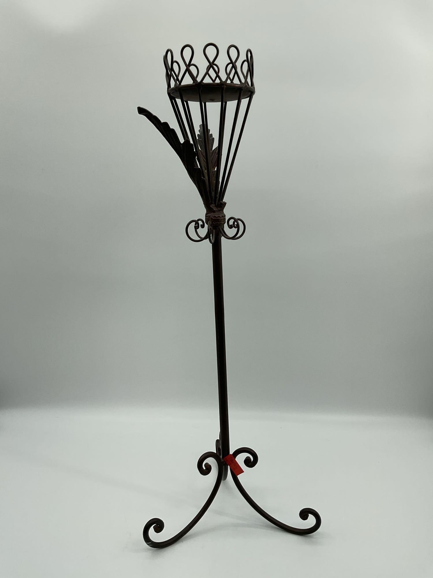 Antique Wrought Iron Candle Holder /Plant Stand (1 of 2)