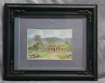 Watercolor Painting Signed Leandro Gonzaled 92