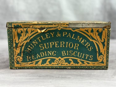 Huntley & Palmer Paper Labeled Reading Biscuit Tin Container