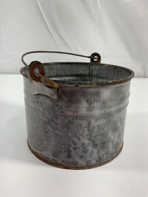 Vintage Galvanized Graniteware Mini Bucket