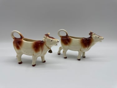 Pair of Vintage Cow Creamers