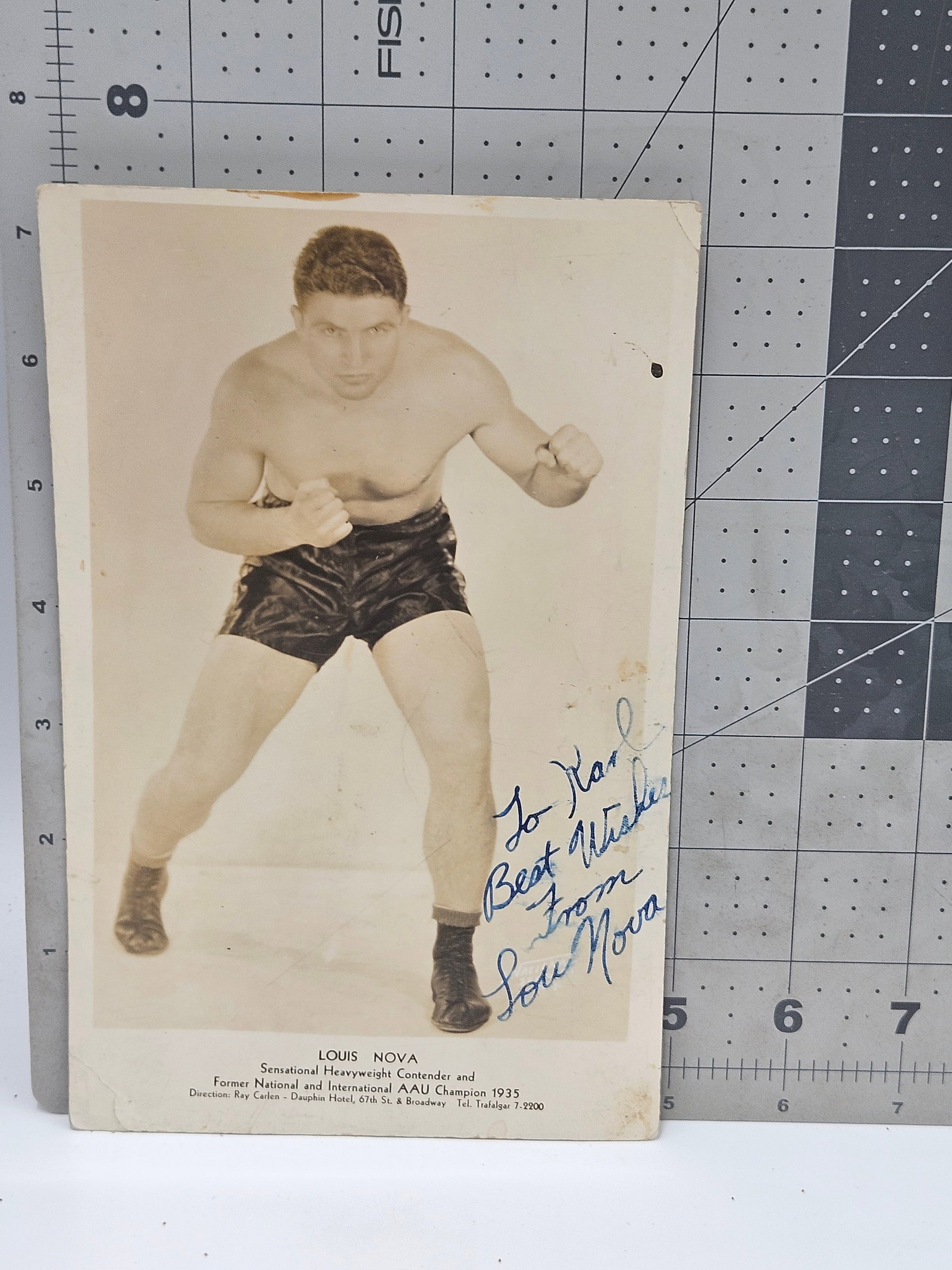 Lou Nova Autographed Vintage Boxing Photograph with JSA Authentication (1 of 3)