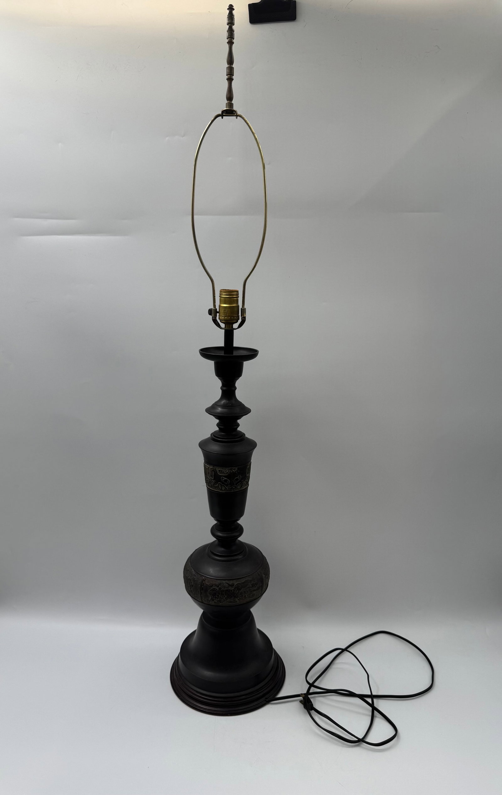 Tall Ornate Metal Table Lamp, 45 Inches (1 of 3)