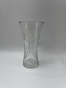 Cut Crystal Glass Vase, 12" Tall