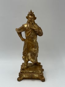 Gilt Bronze Figure of a Warrior, Likely Chinese