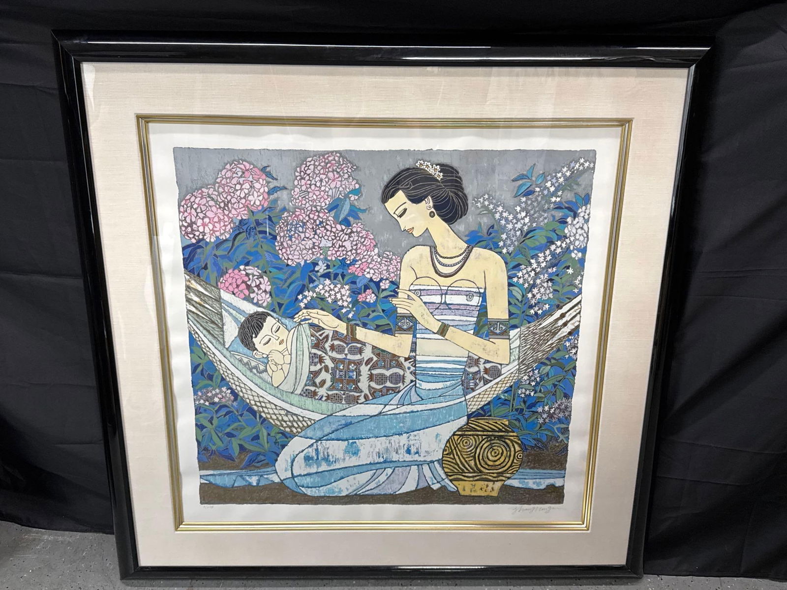 "Lullaby" by Ting Shao Kuang (China, b.1939) Serigraph (1 of 3)