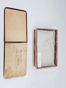 Antique Autograph Book with Wooden Box