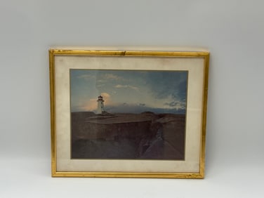Lighthouse at Sunset, Framed Print