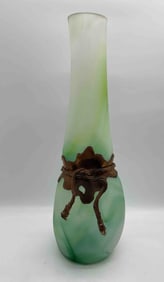 Art Nouveau Style Ion Tamaian Romanian Glass Vase