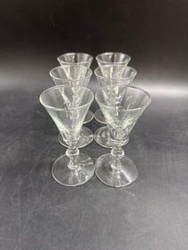 Set of 6 Vintage Stemmed Cordial Glasses