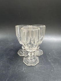 Set of Three Vintage Faceted Goblets