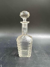 Vintage Cut Glass Decanter with Faceted Stopper