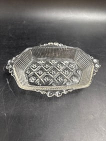 Vintage Pressed Glass Octagonal Dish