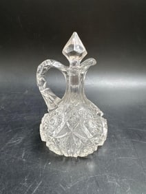 Vintage Cut Glass Cruet with Stopper