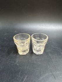 Pair of Vintage Pressed Glass Tumblers