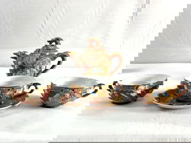 Kutani Japanese Satsuma Tea Set