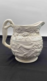 Vintage for Lord & Taylor White Ceramic Pitcher with Swan Handle - Italy