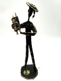 Handmade Israeli Metal Sculpture – Holding a Torah
