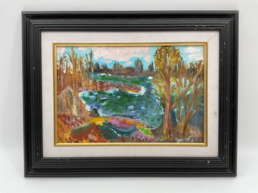 Expressionist River Landscape By Canadian School of Art