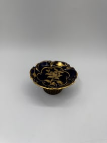 Small Decorative Bowl with Gold Floral Design