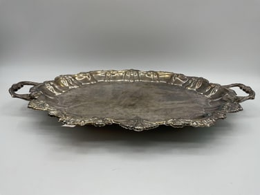 Ornate Silver-Plated Serving Tray