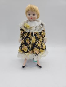 Porcelain Doll with Floral Dress