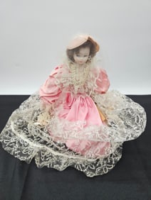 Antique Doll with Pink Lace