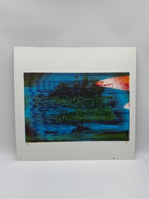 Abstract Landscape Print in Blue, Green, and Orange