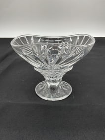 Cut Crystal Dessert Dish on Pedestal