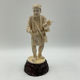 Japanese Carved Bone Figural Okimono