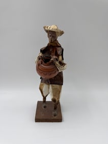 Folk Art Figure of Man with Basket