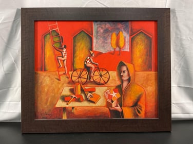 "Circus of Everyday Life" by Alejandro Arrepol (Chile) Oil on Canvas