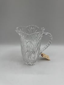 Lead Crystal Pitcher with Leaf Design