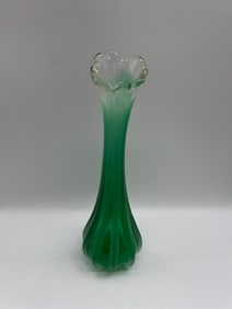 Hand Blown Romanian Glass Trumpet Vase
