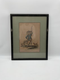 "Rempailleur de Chaises" by Carle Vernet (France, 1758-1836) Lithograph