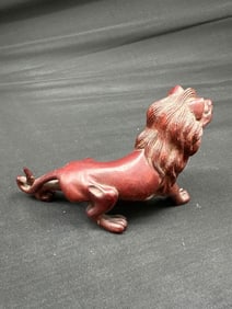 Carved Roaring Lion Figurine