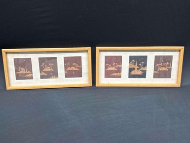 Pair of Asian-Style Silhouette Collage Panels