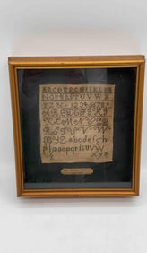 Antique Hand Stitched Alphabet Sampler - 1850 The Dodge Family