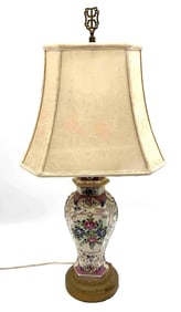 Asian Floral Ceramic Table Lamp