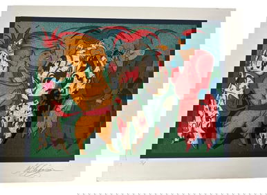 "Gladiator" by Mihail Chemiakin (Russia, b.1943) Lithograph