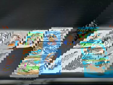 Set of Vietnamese Silk Paintings Depicting Rural Life