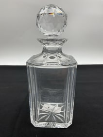 William Yeoward Crystal Square Decanter with Faceted Stopper