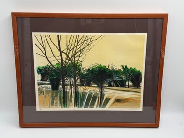 "Wooded Landscape" Garrick Palmer (England, .1933=2023) Lithograph