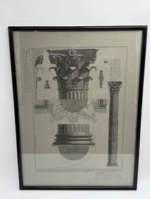 Architectural engraving of the Pantheon by Francesco Piranesi (Italy , 1758-1810)