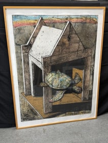 "Turtles and Sanctuary" by Tom Nakashima  (American, b.1941) Mixed Media
