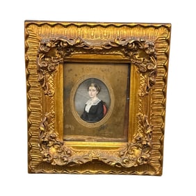 Antique English School 19th Century Portrait Miniature