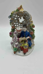 RARE Meissen Porcelain Figurine Chinese Couple Reading