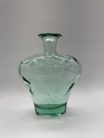 Hand Blown Green Glass Vase