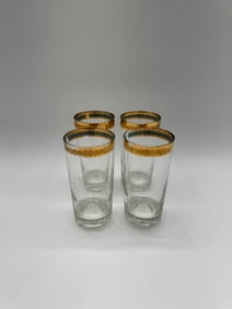 Set of Four Gold Rimmed Glasses