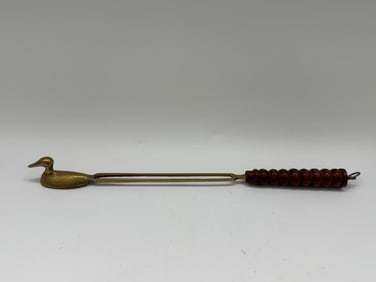 Vintage Brass Duck Head Toasting Fork